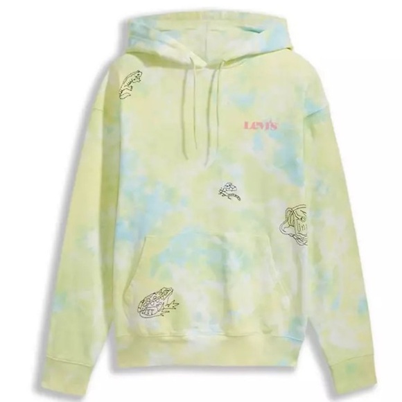 LEVI - Modern Vintage Relaxed Tie-Dye Graphic Embroidered Hoodie - Picture 3 of 15